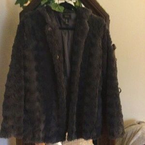 Forever 21 furry hooded coat